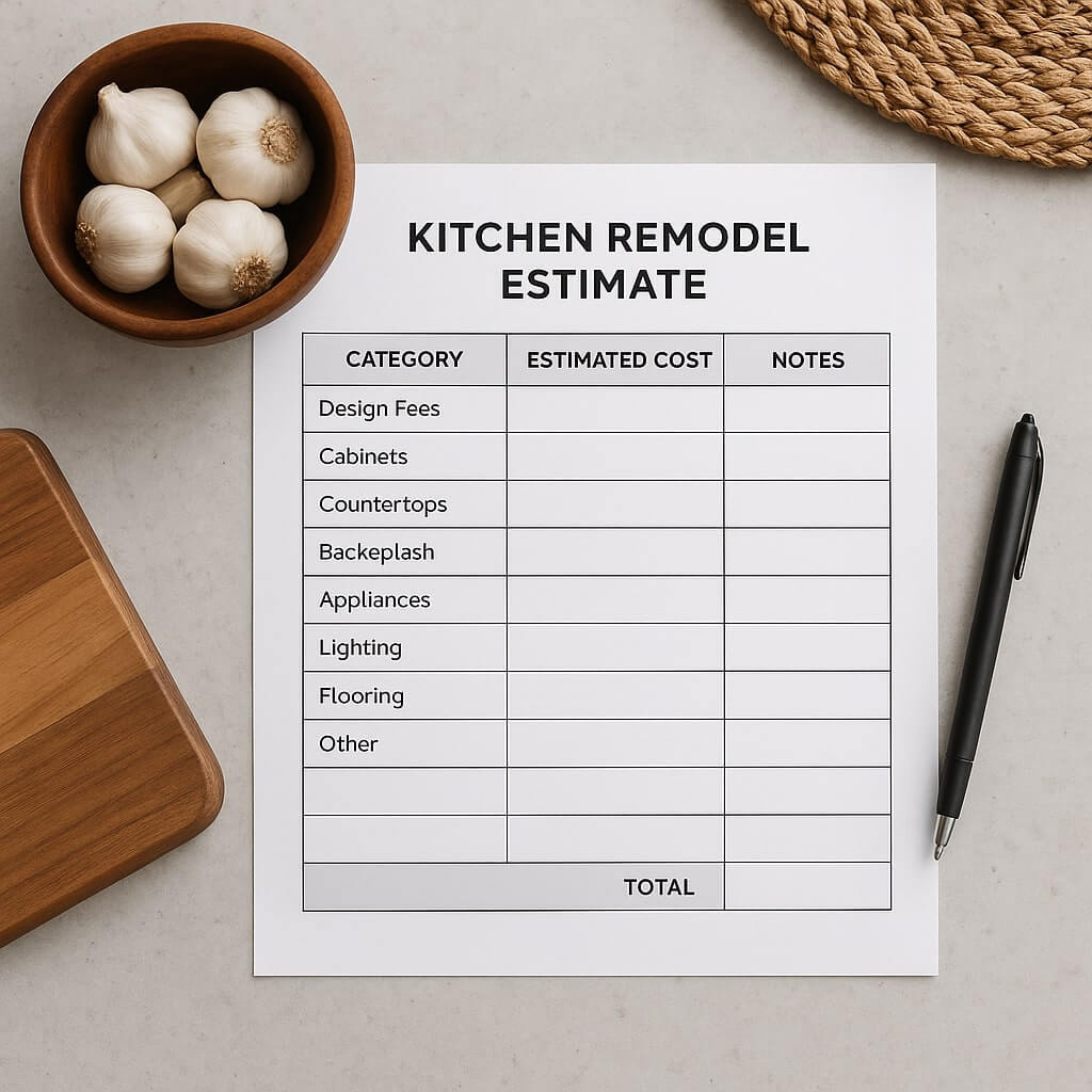 Organize Kitchen Remodel Costs With an Estimate Template